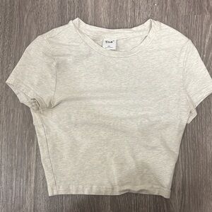 aritzia TNA Light grey Crop Top